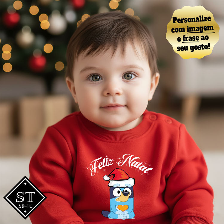 Camisola bebé Bluey Feliz Natal